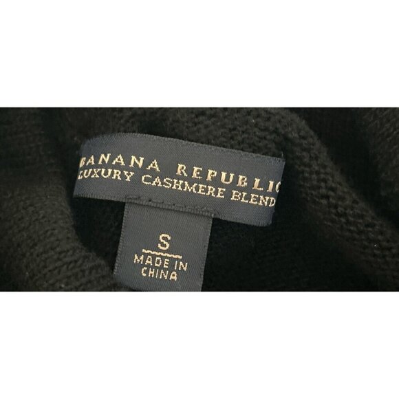 Banana Republic Turtleneck Wool Cashmere Rib Knit Fitted Black Sweater Size Smal - Picture 9 of 9